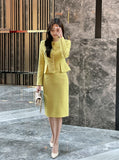 Kime Tweed Peplum Jacket