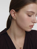 Ice Block Silver One-Touch Earrings M