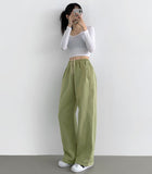 Brushed Bly Vivid Color Long Wide Banding Training Pants