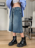 EZEN KILLING WASHING BERMUDA DENIM PANTS
