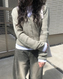 Heri V Ribbed Knit Cardigan