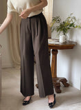 Cento Two-Pin Tuck Wide Straight Slacks