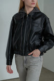 Overfit Curved Glow Leather Jacket