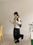 Courony Washing Denim Long Skirt