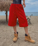 Tear Rivet Double Knee Bermuda Pants