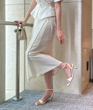Core Wrinkle-Free Pleated Wrap Long Skirt