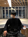 Venta Black Angora Knit Round Neck Ver