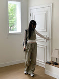 Tabe Shirring Jogger Nylon Vest Pants Set-up Pants