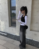Keypin Black Washing Wide Pants