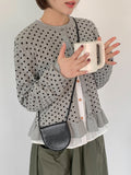 Memini Frill Dot Round Cardigan