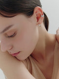 H Edition (W) Cream Hoop Earrings