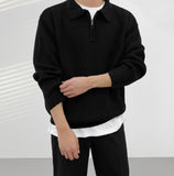 Dual zip-up collar knit