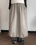 Leaki Nylon String Banding Cargo Long Skirt