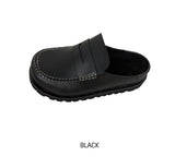 Stitched Leather Penny Loafer Mules