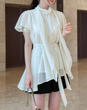 Hens Halter Tie Chiffon Blouse (Belt set)