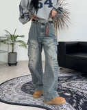 Herique Rivet Cargo Denim Pants