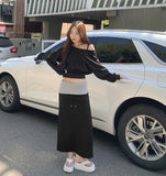 Casual Off-Shoulder Crop Sweatshirt