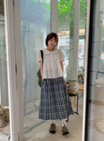 Chucho Vintage Check Banding Long Skirt