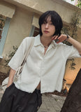 Dekki cropped tweed half shirt