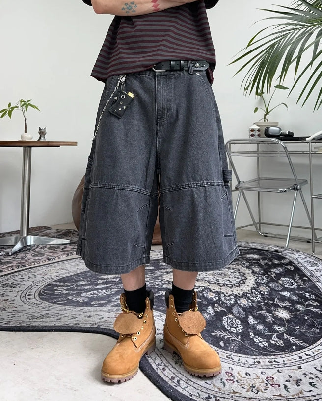 【SATIIIZ】Haro Carpenter Bermuda Denim Pants SATIIIZ (サティーズ) - ハロカーペンターバミューダデニム
