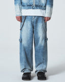 SNAP BIKER DENIM PANTS