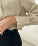 Atte Satin Pin-Tuck Blouse