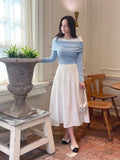 Bella Shirt Color Matching Layered Off-Shoulder T-shirt