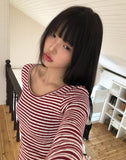 Loric Stripe Warmer Punching Long Sleeve T-Shirt