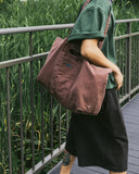 Washed Embroidered Tote Bag