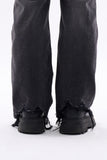 Bega rough crop bootcut denim pants
