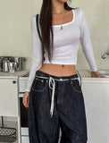 Linky Back Double Strap Square Long Sleeve