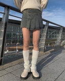 Qwerty Denim Pleated Mini Skirt
