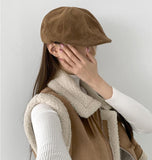 Hot Girl Plain Suede Simple Hunting Cap Hat