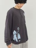 STAR 3 Henley Neck Long Sleeve T-Shirt