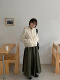Doroni banding stitch long flare skirt