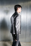 [Real Leather] Washed Lambskin Biker Jacket