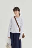 [BAONHAUS] Lenu ribbed round crop long sleeve tee
