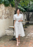 Kyle Embo Check Puff Shirt One Piece (Belt Set)