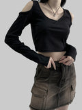 Sio incision slit cropped T-shirt