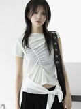 Knock Leather Belt Square Bag