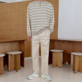 Fuzz Stripe Henley Neck Knit
