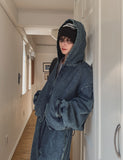 Detro Denim Track Hood Zip-Up