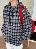 [unisex] Berned Check Over Hood Shirt