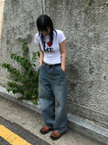 LOVE ME HALF CROP T