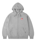 Bear Heart Embroidery Hood Zip-Up