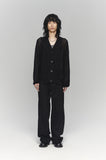 MIXED KNIT WIDE PANTS