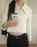 Chavel Button Back Adjust Wide Denim Pants