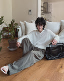 Early linen pintuck banding slacks