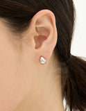 Champagne Full Moon Silver (W) Volume Earrings