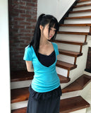 Minko Deep V-Neck Short Sleeve T-Shirt